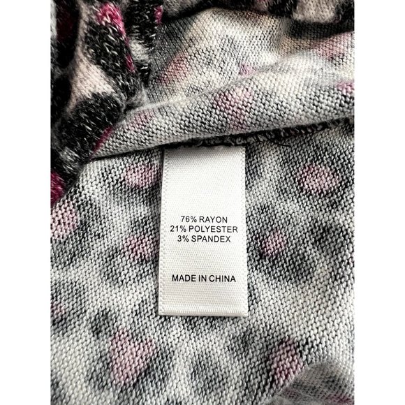 Soft & Cozy Company Leopard Top Sweater Size S Cowl Neck Long Sleeve - Picture 7 of 8